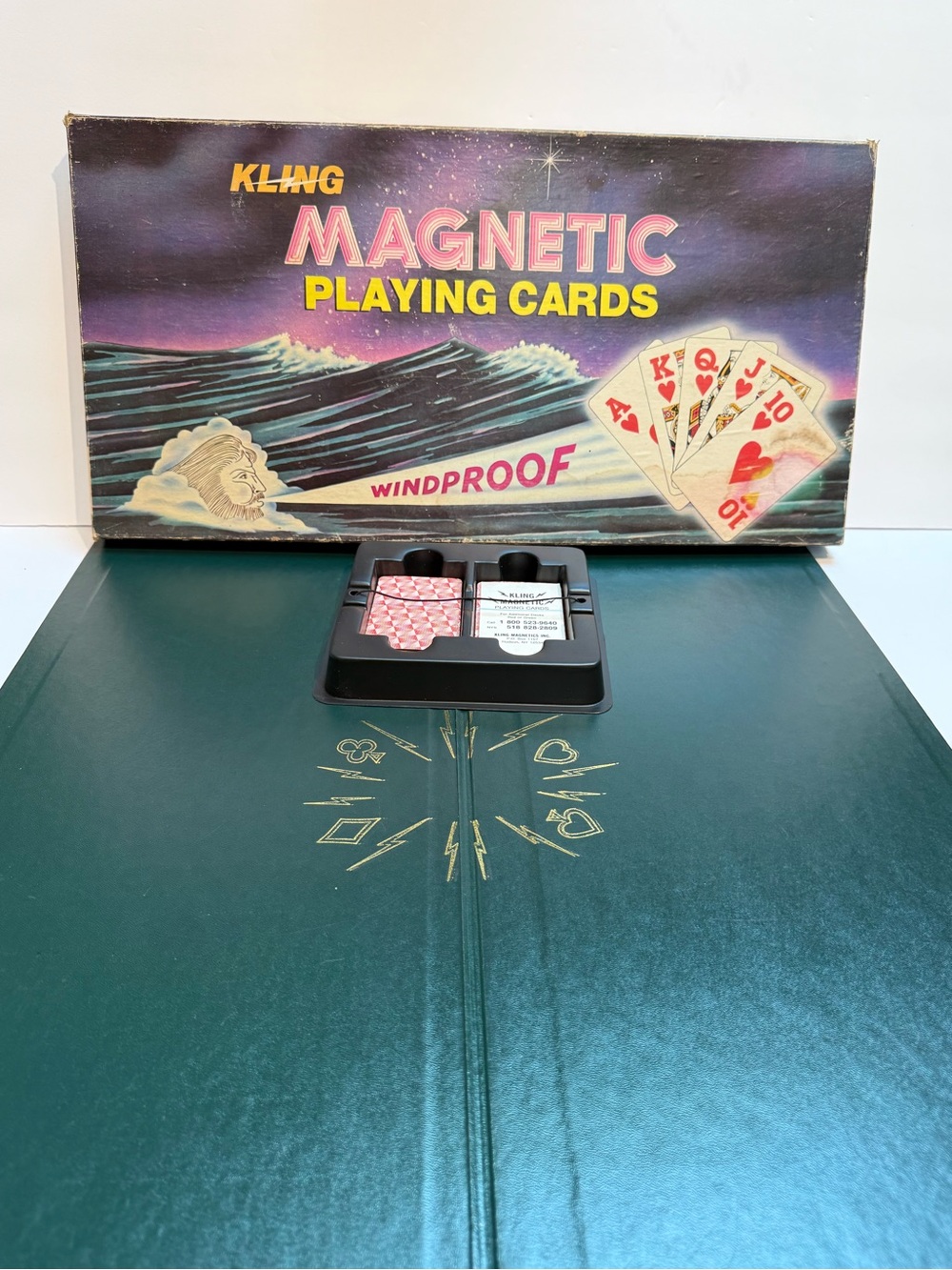 Vintage Kling Magnetic Playing Cards and Board Includes 1 Full Deck Windproof